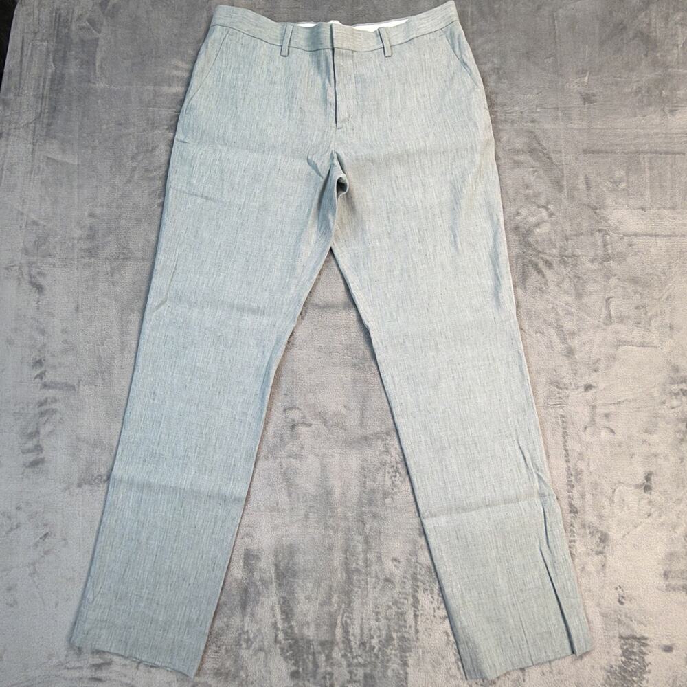 Express Men’s Dress Pants 32x32 Slim Fit Light Blue Wool Blend NWOT